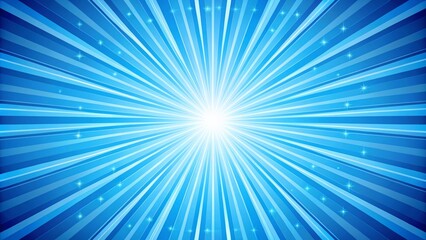 Abstract Blue Sunburst Pattern Background for Modern Graphic Design Elements - Shining Ray Cartoon with Colorful Accents for Website Banners, Wallpapers, and Poster Card Decorations