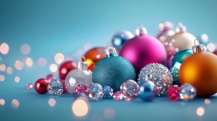 Shimmering Bejeweled Ornaments Celebrating the Festive Season with Glamorous Radiance