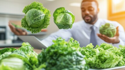 Obraz premium Nutritionist Discussing Healthy Eating Habits with Salads