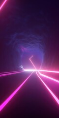 Neon Tunnel Roadway - Futuristic Architecture