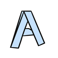  letter A in colorful pastel origami style on transparency background