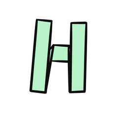  letter H in colorful pastel origami style on transparency background