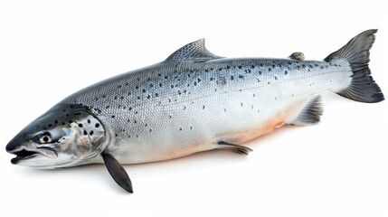 Salmon fish isolated on white without shadow