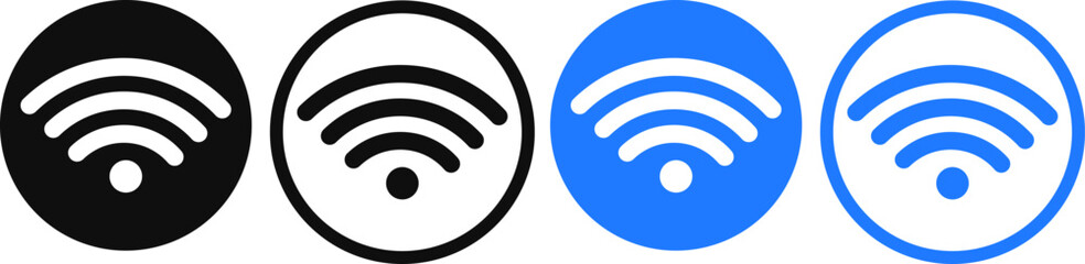 wi-fi icon set. Wireless Technology. internet icon symbol sign collection. Connection lost symbol