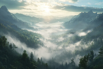 sunrise in the mountains