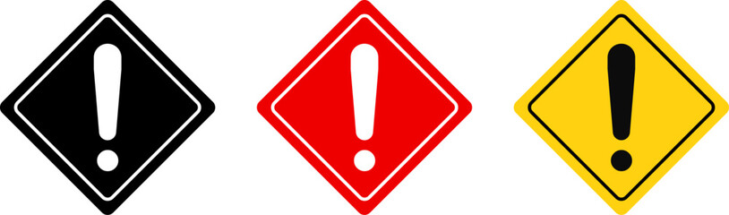 Warning sign icon set. attention icons. exclamation mark sign. Notice icon symbol
