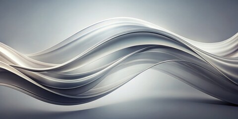 Obraz premium Abstract White and Gray Gradient Background with Flowing Wave Shapes for Elegant and Modern Design Projects