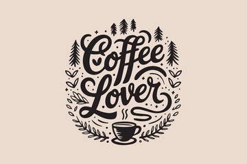 Obraz premium coffee lover t-shirt design vector
