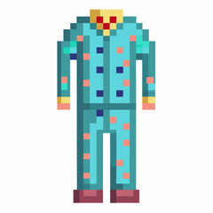 Fototapeta premium Pixel Art Cartoon Business Suit Illustration Fun and Quirky Pixel Graphics Design