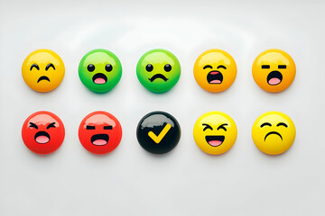 Obraz premium Colorful Emojis Display Diverse Emotions
