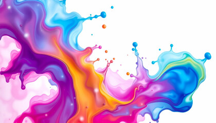 Colorful ink splashes 3D Color Splash 