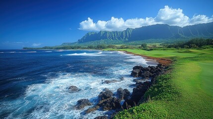 Breathtaking Oceanside Golf Course in Hawaii