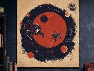 Vintage Space Exploration Poster