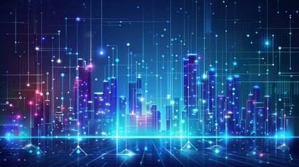 smart city and wireless communication network, abstract image visual, internet of things