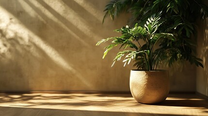 A serene indoor setting showcasing lush green plants and natural light. AI generated image