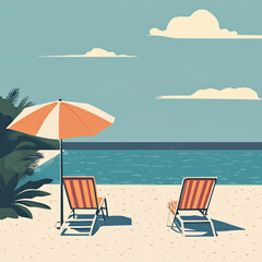 Family Activities, Beach Vacation. Happy Parents, Children And BBQ Fun,Flat Vector Illustration 