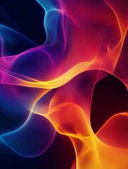 Obraz premium Vibrant Flowing Colors Abstract Background - Abstract art, vibrant colors, flowing lines, dynamic energy, digital art. Symbolizes movement, energy, fluidity, innovation, and creativity.
