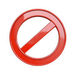 Fototapeta premium Stop sign prohibition or forbidden icon isolated on white and transparent background. 3D render