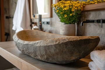 A large stone sink