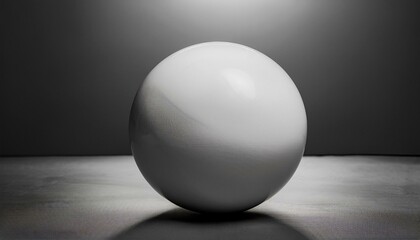 둥근 흰색 공이 매끄러운 바닥 위에 놓여있는 장면