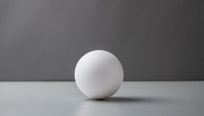 둥근 흰색 공이 매끄러운 바닥 위에 놓여있는 장면