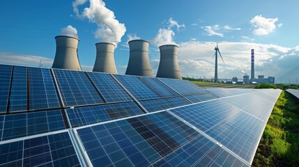 solar power and coal power generation plant