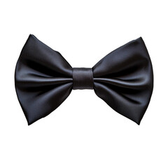Black bow tie isolated on white and transparent background.