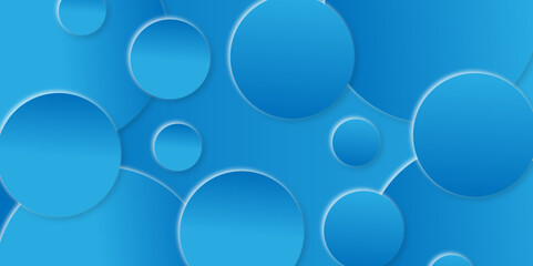 abstract background with geometric shapes gradient color for presentation design. Paper layer circle blue abstract background. use for banner, cover, poster, wallpaper, design with space for text.