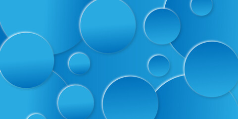 abstract background with geometric shapes gradient color for presentation design. Paper layer circle blue abstract background. use for banner, cover, poster, wallpaper, design with space for text.