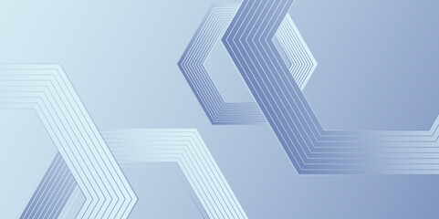 Fototapeta premium Abstract blue gradient geometric hexagon shape background. line elegant colorful striped diagonal line technology concept. Linear Geometric Pattern in Light Blue. business brochure cover sheet card. 