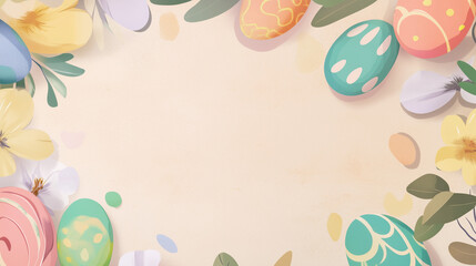 Minimalist Easter Egg Illustration On Beige