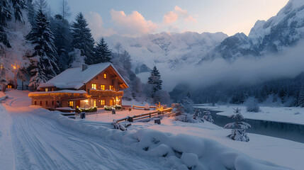 Fototapeta premium house in the mountains