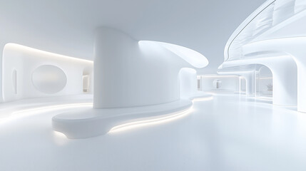 Modern Minimalist Space with Futuristic Lighting
