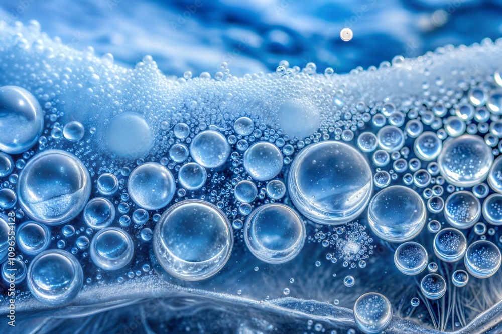 Canvas Prints abstract blue surface with water droplets and ice texture