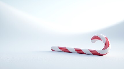 Obraz premium A festive candy cane with red and white stripes, perfect for holiday decorations.