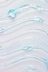 Hair styling gel texture smudged abstract cosmetic minimal blue background