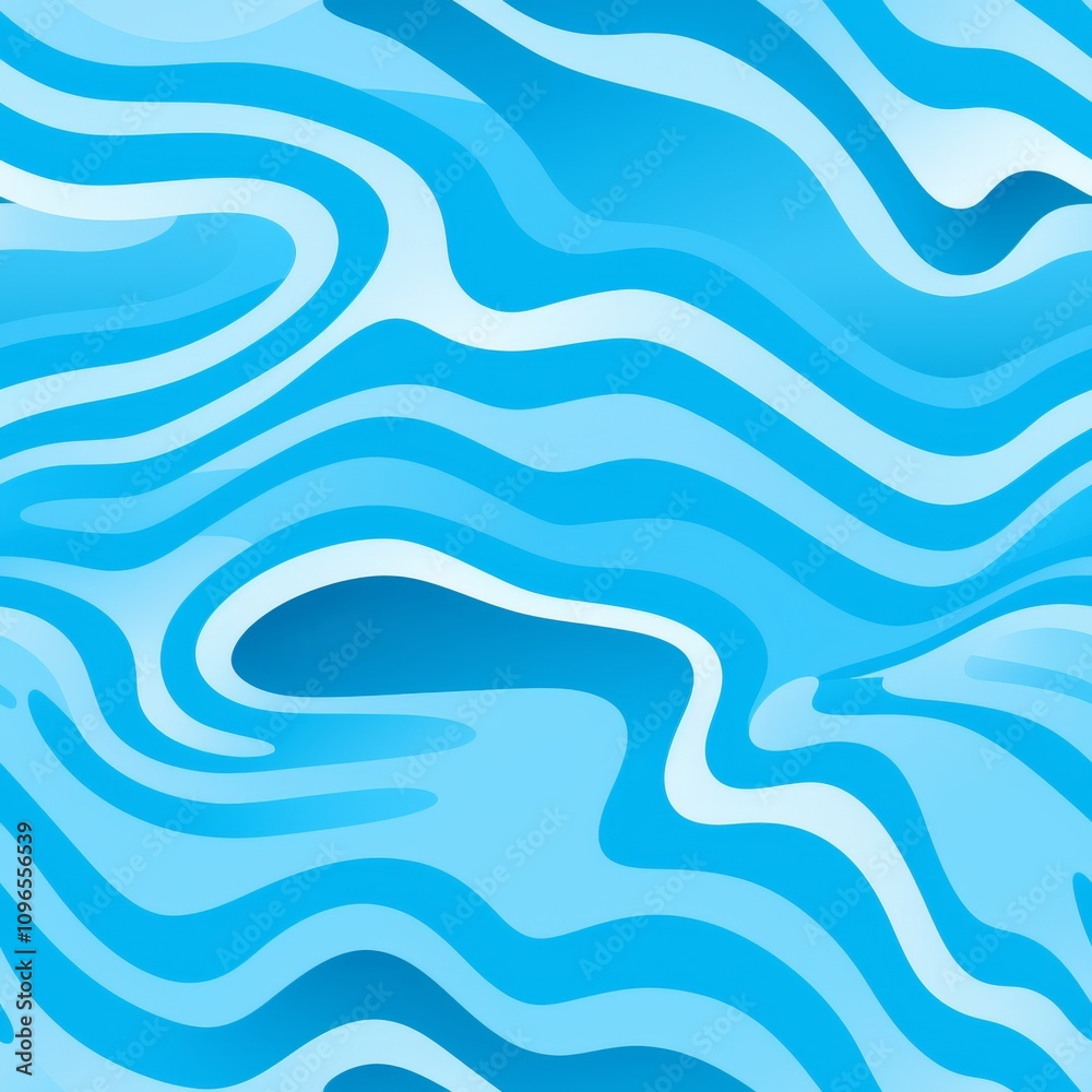 Poster abstract pattern creation with varied shades of a single color using thin lines for wave effects