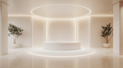 Futuristic Minimalist Interior with Modern Lighting Design