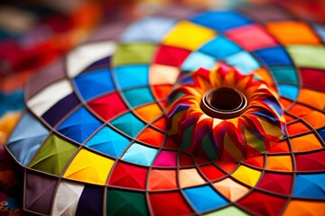 Obraz premium Intricate patterns and textures in mosque carpets a close up exploration of textile artistry