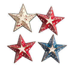 Obraz premium 4th of July stars decoration isolated on transparent background.