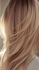 Fototapeta premium hair of a woman, blonde woman from behind, hair model, hair texture
