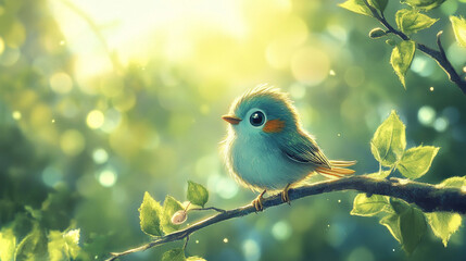 Obraz premium cute nature beautiful fluffy bird background