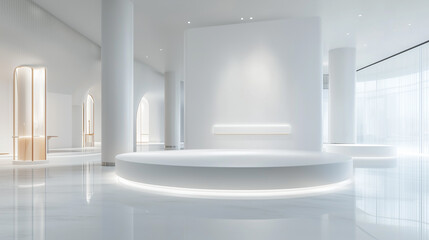Futuristic Minimalist Interior with Modern Lighting Design