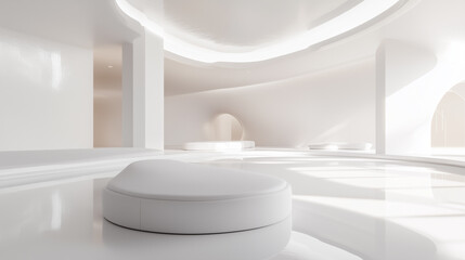 Minimalist Futuristic Virtual Space with Clean Design and Modern Lighting