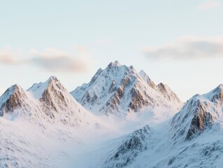 Obraz premium Majestic Snow-Covered Mountain Range
