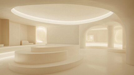Minimalist Modern Virtual Space with Futuristic Lighting