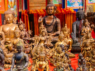 handcrafted wooden Buddha figurines and traditional Nepalese handicrafts