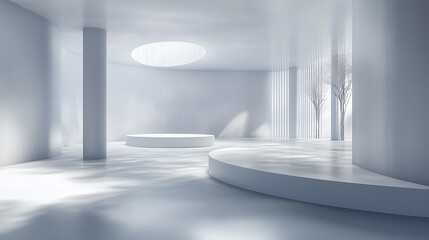 Minimalist Modern Virtual Space with Futuristic Lighting