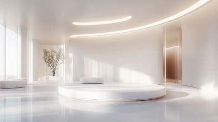 Minimalist Modern Virtual Space with Futuristic Lighting