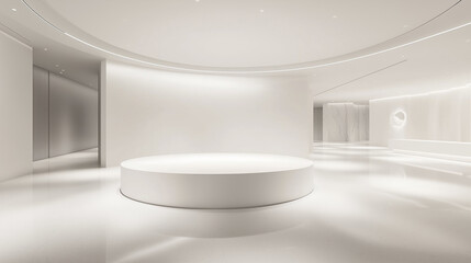 Minimalist Modern Virtual Space with Futuristic Lighting
